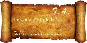 Thomasz Ariadné névjegykártya